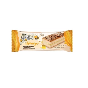 کیک اسفنجی لایه ای با کرم شیرعسل و تزئین کنجد ناک ناک نیلیتو - 60 گرم بسته 10 عددی