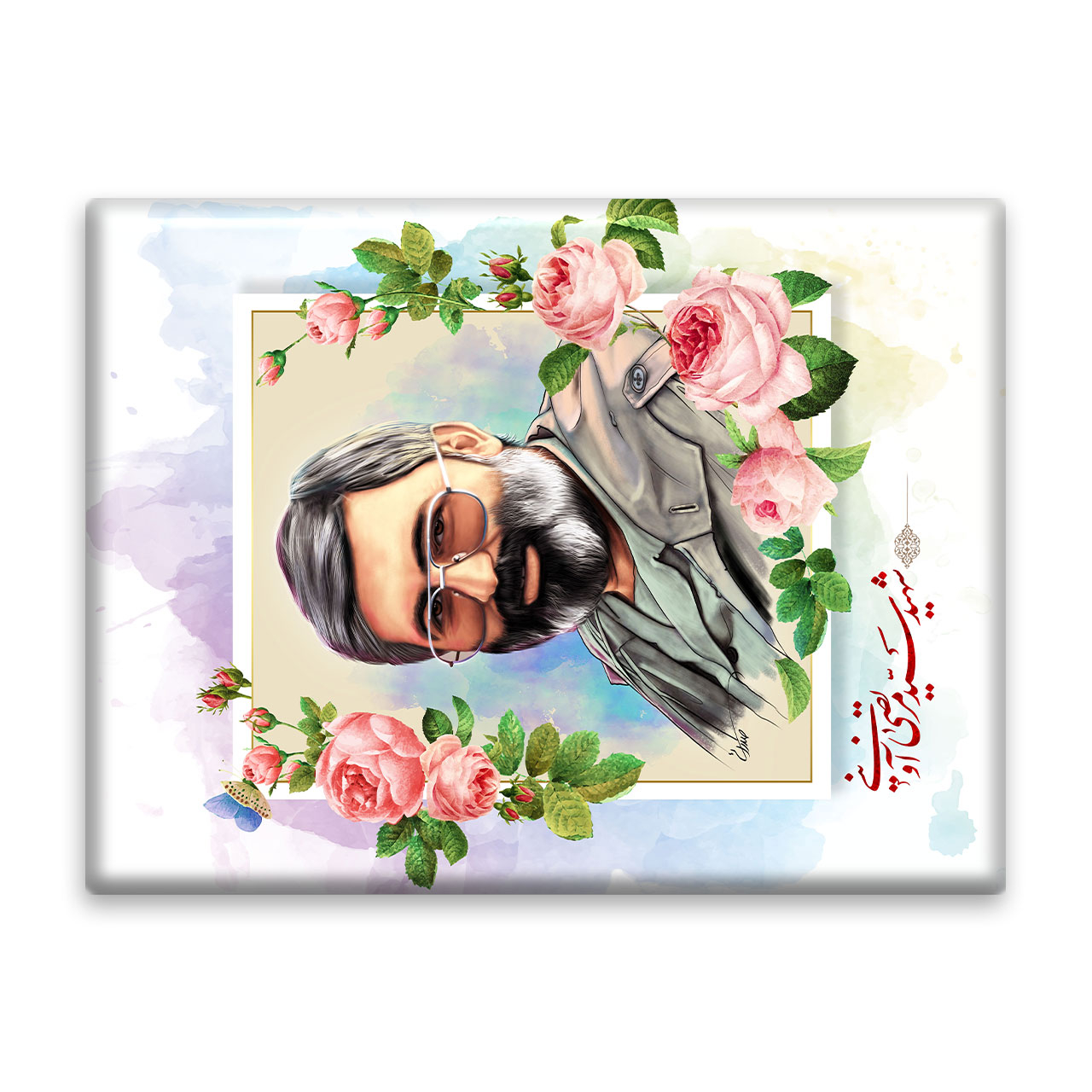 کاشی اطلس آبی طرح شهید سید مرتضی آوینی مدل T5472