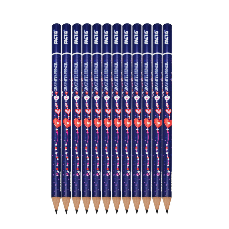 مداد مشکی فکتیس طرح قلب کد 02 بسته 12 عددی