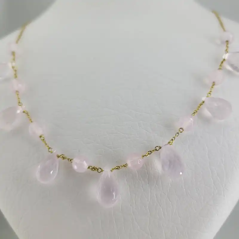 نیم ست زنانه مدل سنگ rose qartez جواهری کد 3654