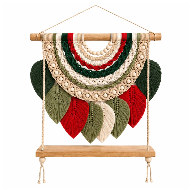 شلف دیواری مدل برگ مکرومه کد 0022
