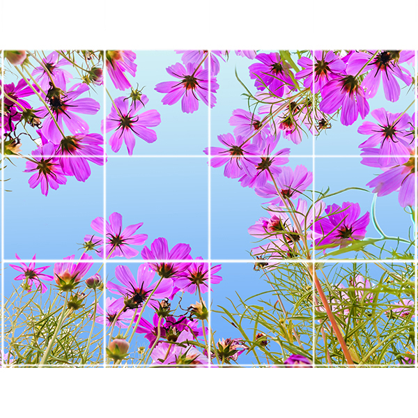 تایل سقفی آسمان مجازی طرح آسمان و شکوفه ها کد ST 2352-12 سایز 60x60 سانتی متر مجموعه 12 عددی 