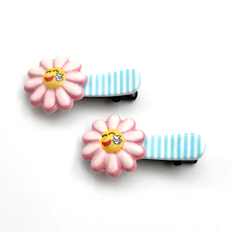 گیره مو دخترانه مدل آفتابگردان کد SNG286-3 بسته 2 عددی