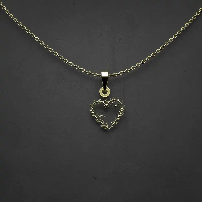 گردنبند طلا 18 عیار زنانه مدوپد مدل  طرح قلب کد DD1202