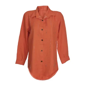 مانتو شومیزی زنانه مدل نگین دار 857