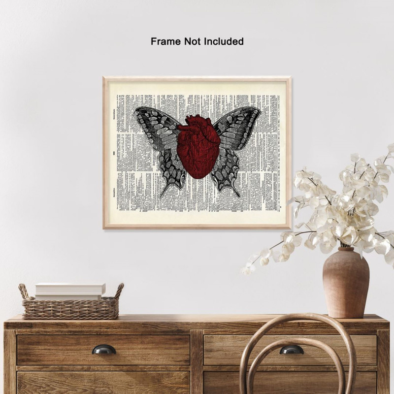 پوستر مدل قلب قرمز بالدار