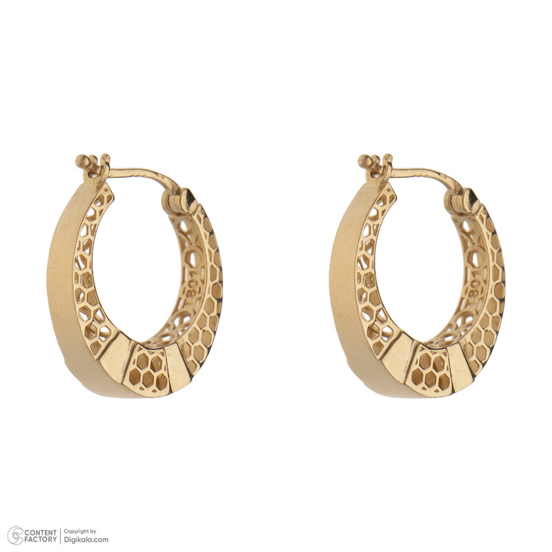 گوشواره حلقه‌ای طلا 18 عیار زنانه گلدم مدل حلقه ای E-3070058 - 5