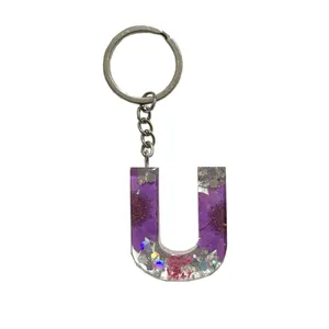 جاکلیدی رزینی طرح گل مدل حرف U