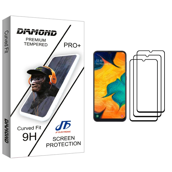 محافظ صفحه نمایش جی اف مدل Diamond glass مناسب برای گوشی موبایل سامسونگ Galaxy A30 بسته سه عددی