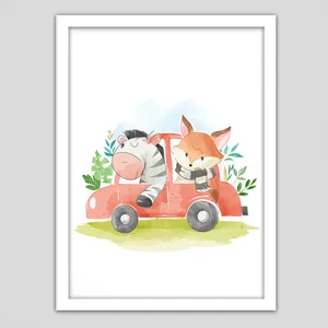  تابلو کودک و نوزاد جیک جیک مدل روباه و گورخر G-12