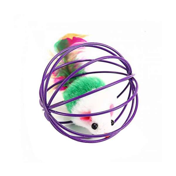 اسباب بازی گربه مدل موش در قفس اسباب بازی گربه مدل موش در قفس