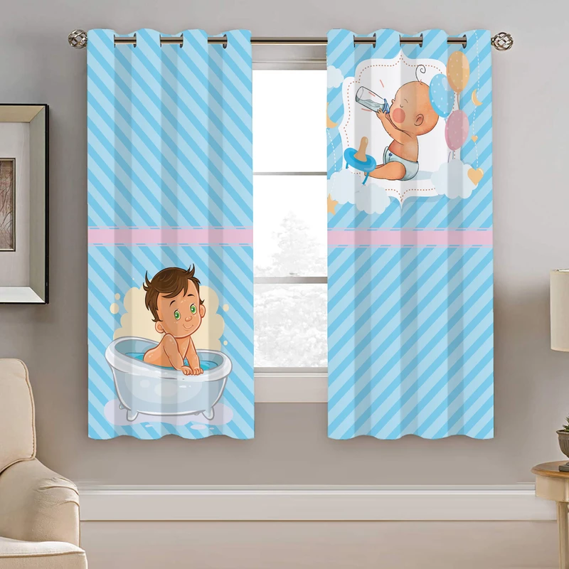 پرده نیروانا طرح کودک مدل مخمل کد 4985 سایز 140×200 سانتی متر