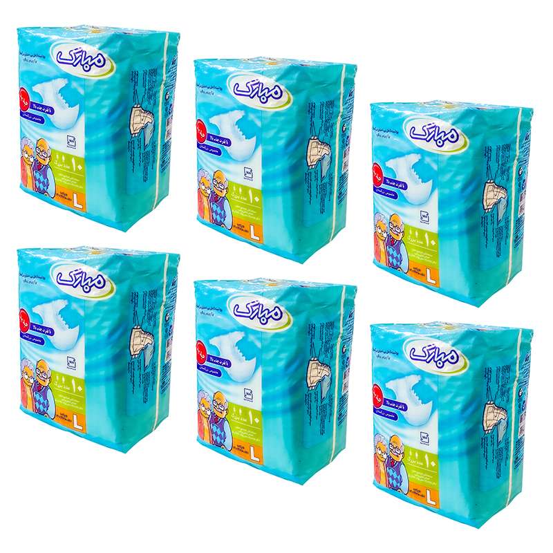 پوشینه بزرگسال مبارک مدل اکسترا سایز بزرگ مجموعه 6 عددی پوشینه بزرگسال مبارک مدل اکسترا سایز بزرگ مجموعه 6 عددی