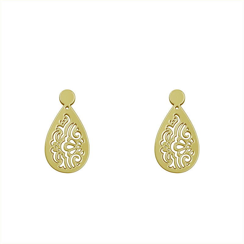 گوشواره طلا 18 عیار زنانه مدوپد مدل هندسی کد GA1-14185