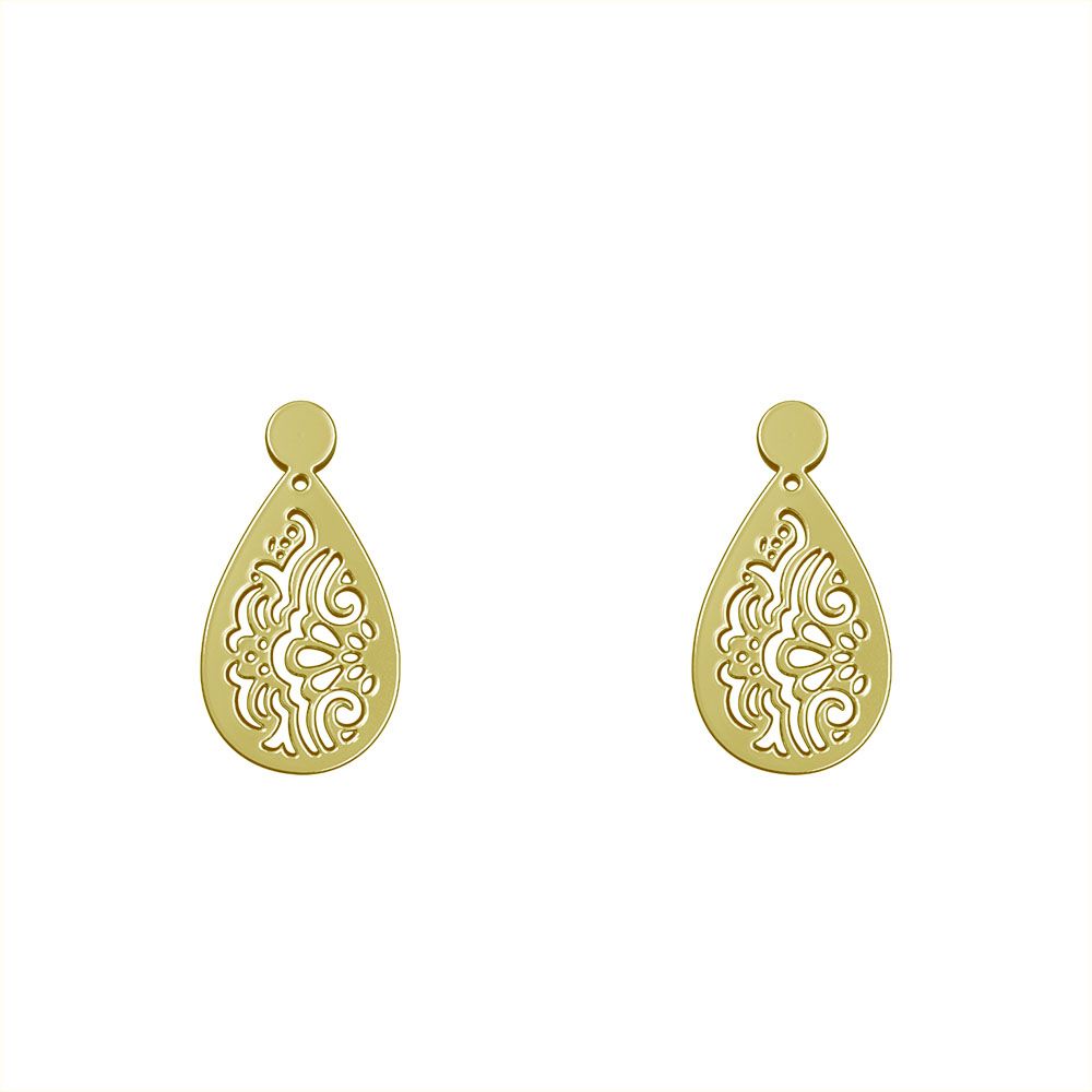 گوشواره طلا 18 عیار زنانه مدوپد مدل هندسی کد GA1-14185 -  - 2