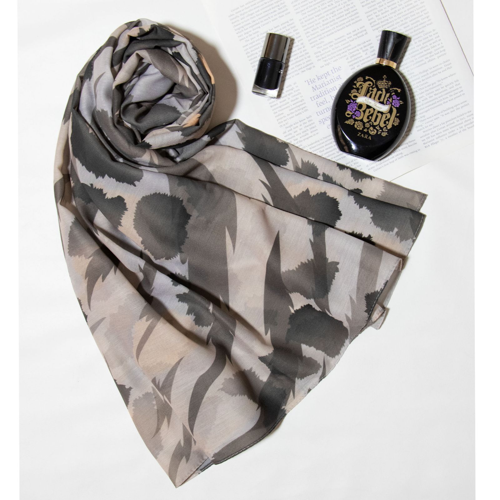 شال زنانه مدل نخی جدید فانتزی شیک با طرح پلنگی کد ana-1415-1 - - 4