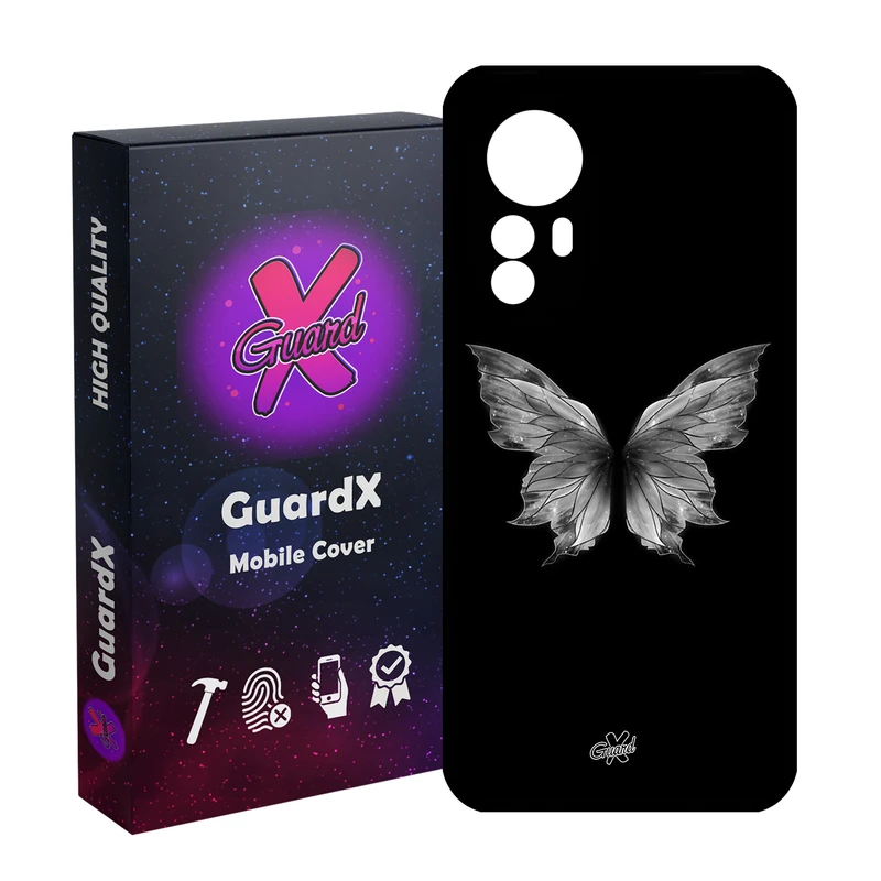 کاور گارد ایکس طرح پروانه مدل Glass10697 مناسب برای گوشی موبایل شیائومی Redmi Note 12S