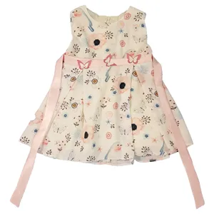 پیراهن دخترانه مدل گل و بلبل کد san