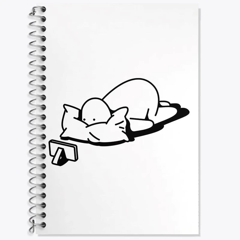 دفتر زبان 50 برگ خندالو مدل دو خط طرح تنبل خسته کد 29413