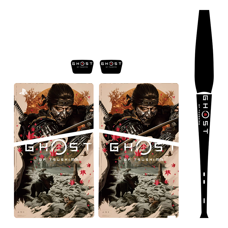 برچسب کنسول بازی پلی استیشن5 اسلیم دیجیتال توییجین وموییجین مدل Ghost of Tsushima 09 مجموعه6 عددی