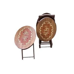 میز عسلی مدل  بیضی معرق کد B170 مجموعه 4 عددی