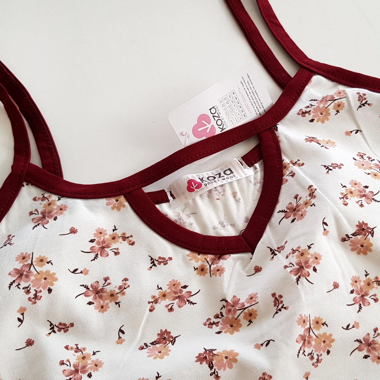 ست تاپ و شلوارک زنانه کوزا مدل پنبه ای کد 9184-3 رنگ زرشکی -  - 5