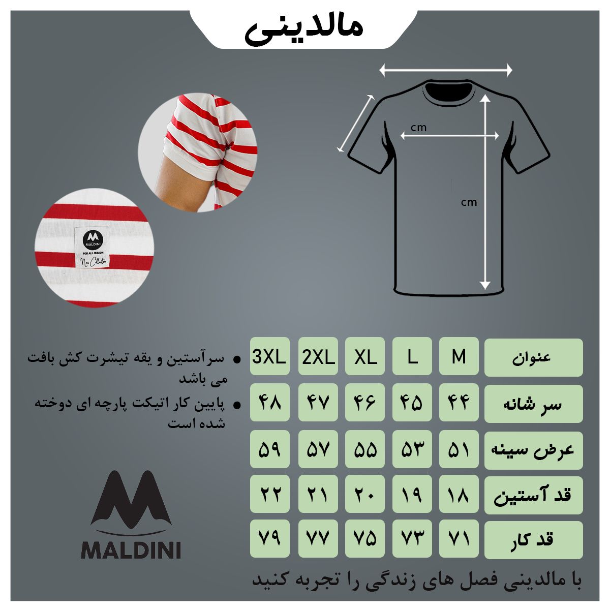 تی شرت آستین کوتاه مردانه مالدینی مدل t-428 - - 5