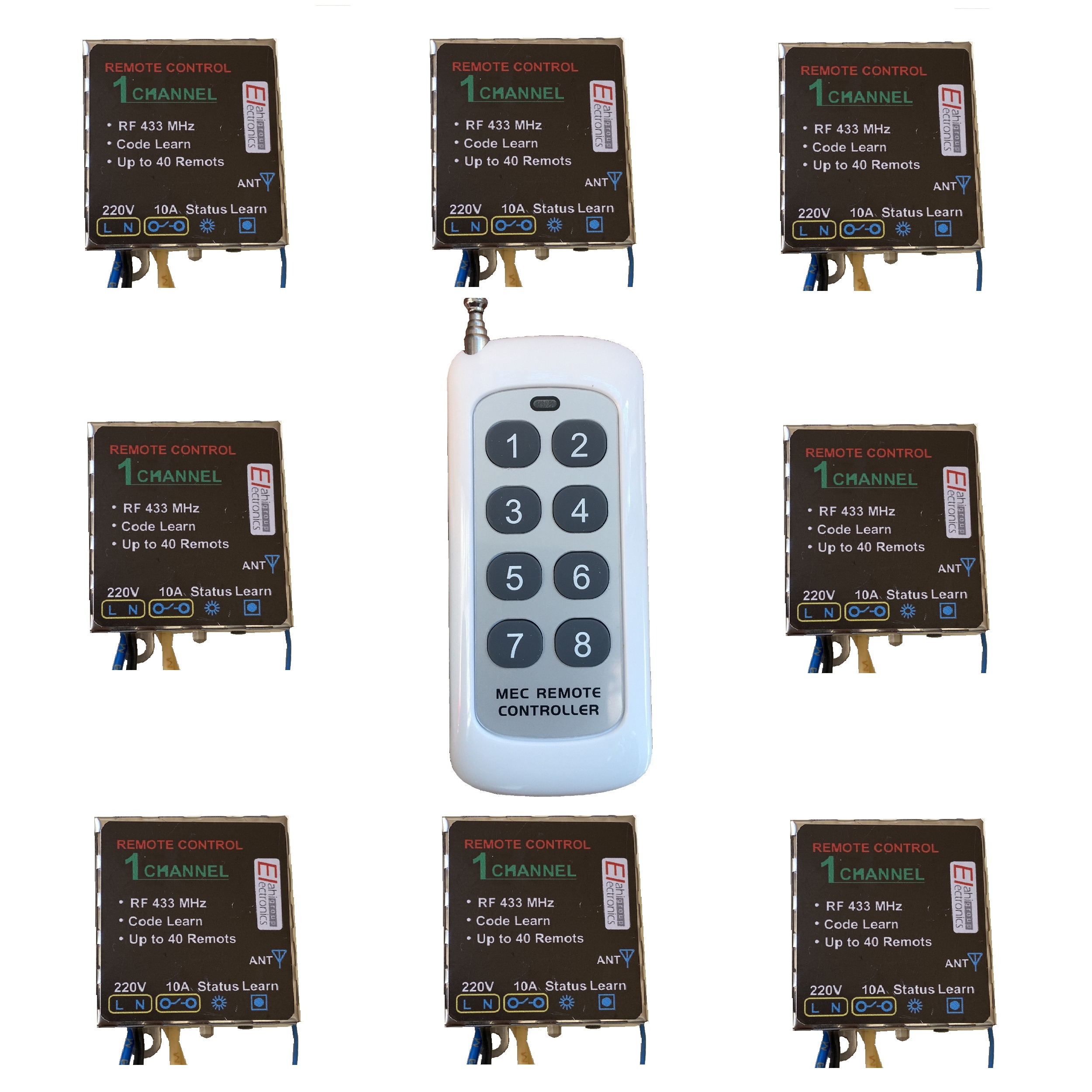 ریموت کنترل هشت کانال الکترونیک الهی مدل 433MHz