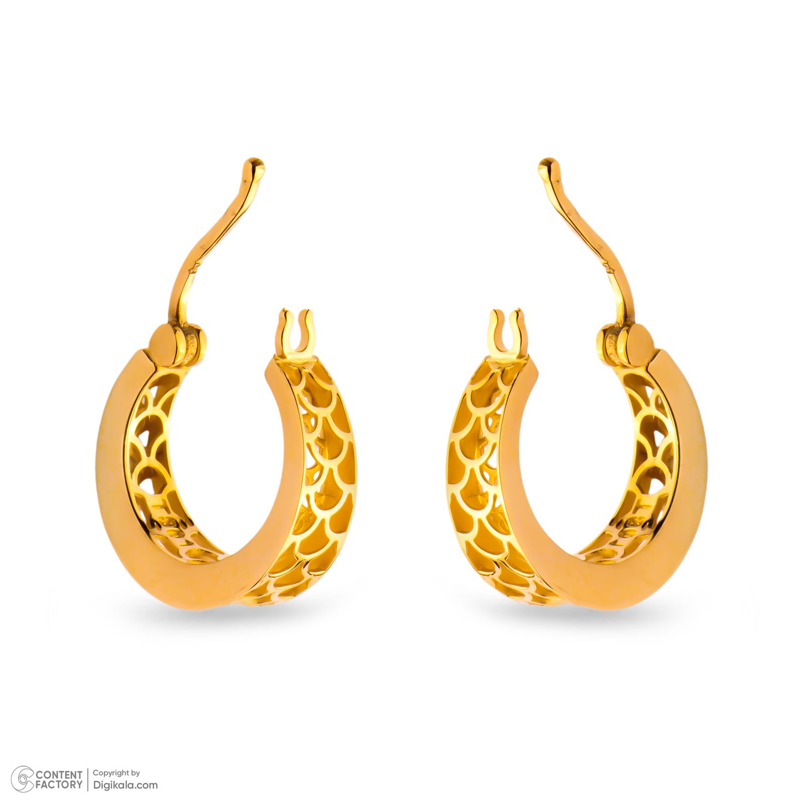 گوشواره کلیپسی طلا 18 عیار زنانه گلدم مدل E247005 -  - 5