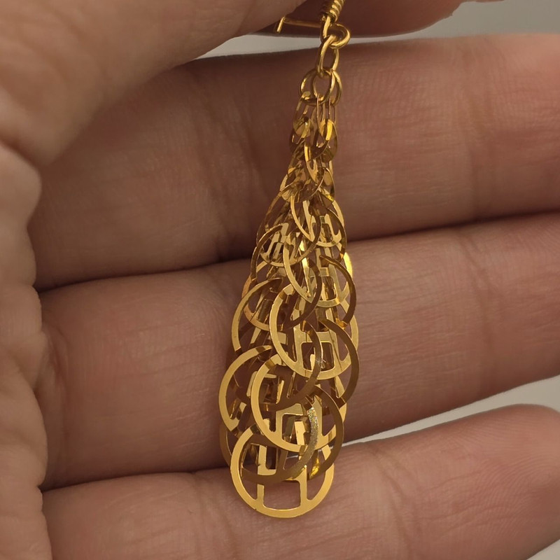 گوشواره طلا 18 عیار کم اجرت زنانه طلا و شمش برلیان مدل پولکی کد 06