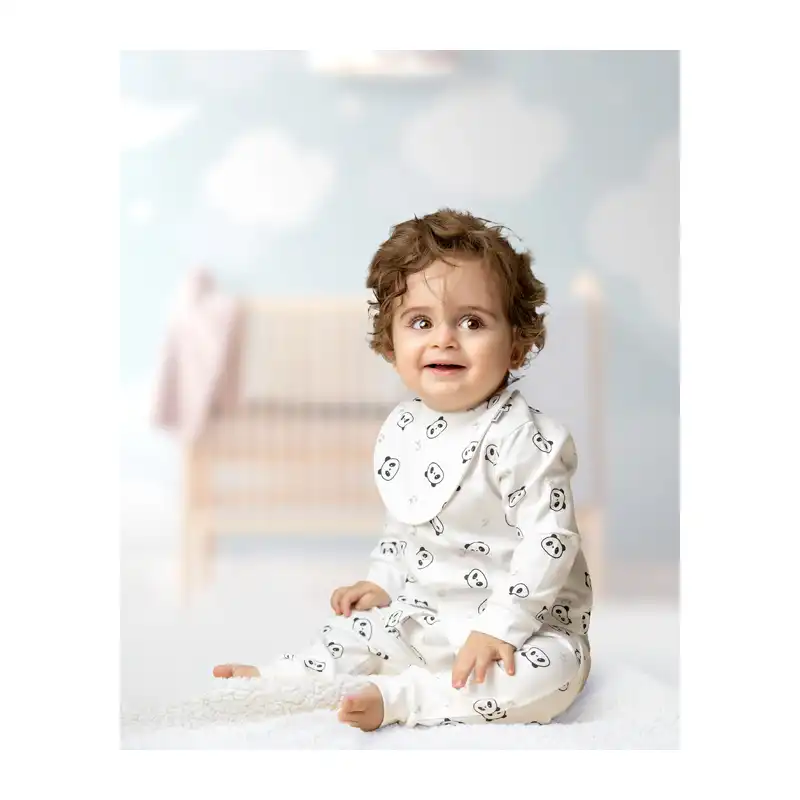 ست 4 تکه لباس نوزادی آدمک طرح پاندا کد 320018