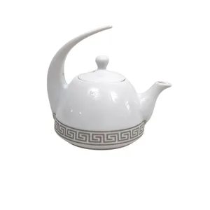 قوری مدل دسته شاخی طرح مربع حلزونی