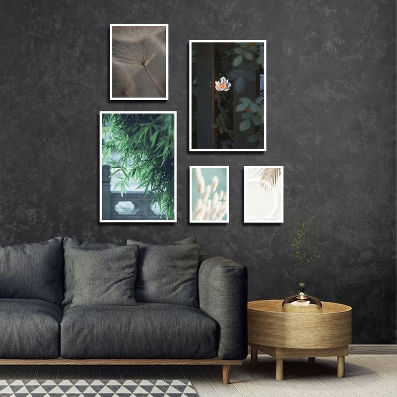 تابلو بکلیت طرح طبیعت برگ و قاصدک مدل شاین اکلیلی W-2401 مجموعه 5 عددی