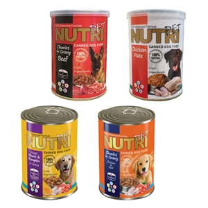 کنسرو غذای سگ نوتری پت مدل Pack 3 وزن 1700 گرم مجموعه 4 عددی