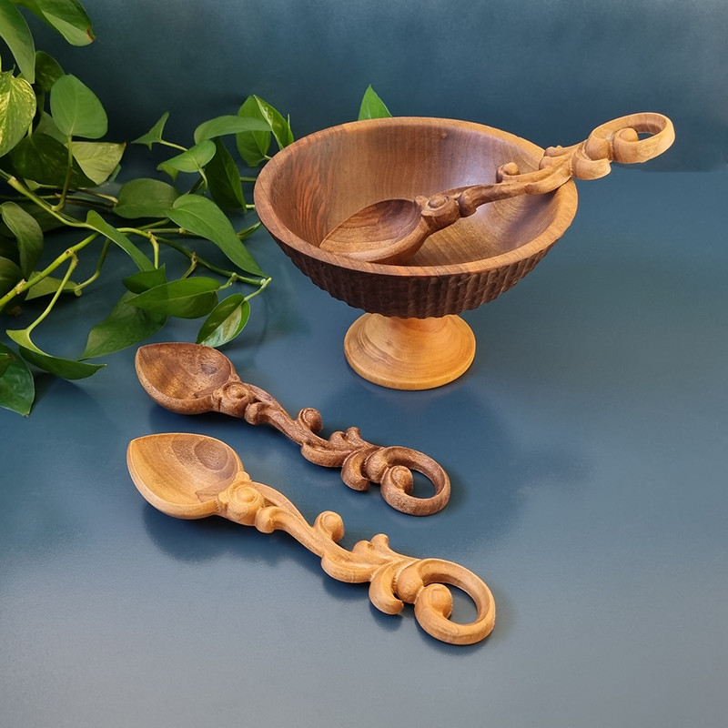 قاشق چوبی مدل منبت