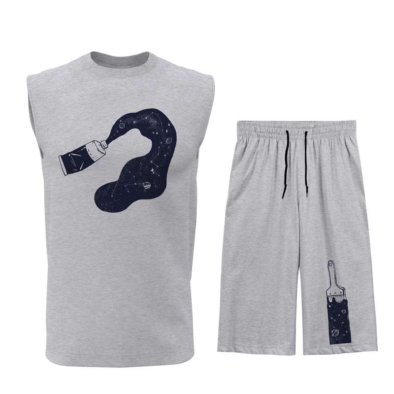 ست تاپ و شلوارک مردانه مدل P028G