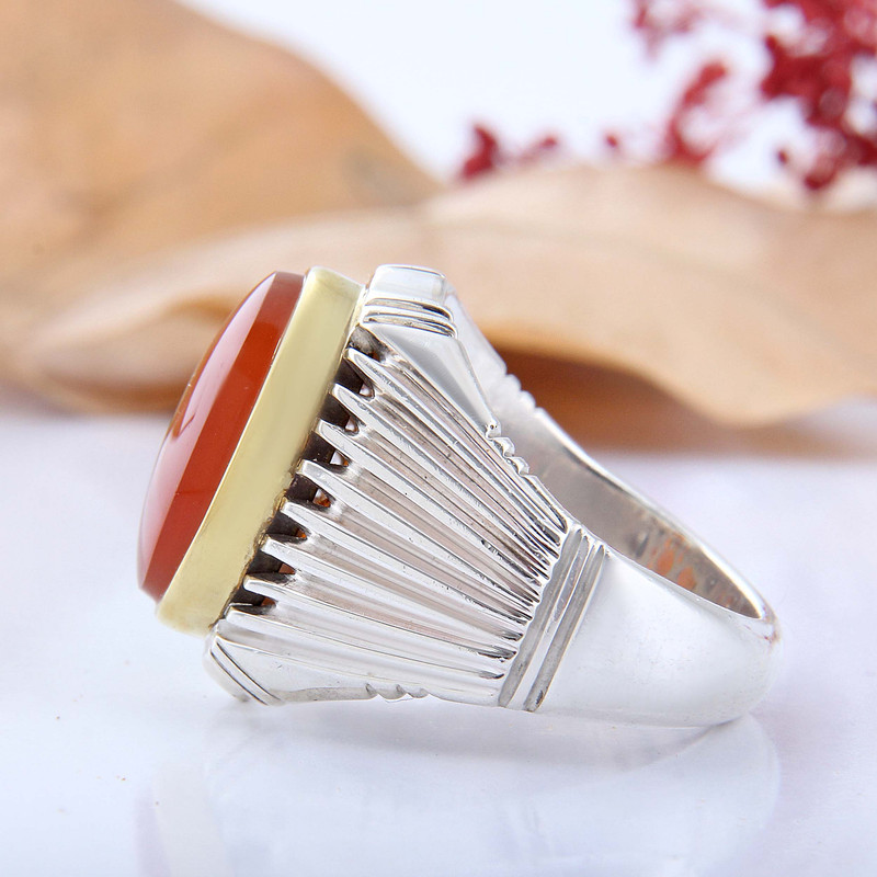 انگشتر نقره مردانه بازرگانی میلادی مدل رکاب دستساز عقیق یمنی رکاب شیاری کد AM_4443 انگشتر نقره مردانه بازرگانی میلادی مدل رکاب دستساز عقیق یمنی رکاب شیاری کد AM_4443