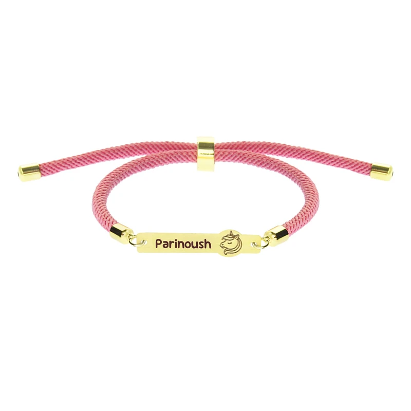 دستبند طلا 18 عیار بچگانه لیردا مدل اسم پرینوش 202011