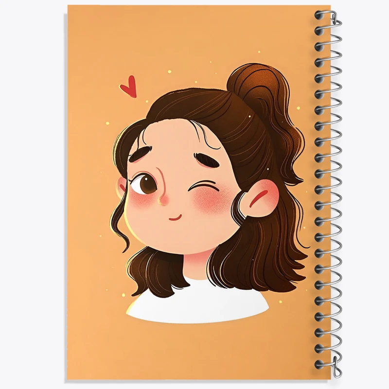 دفتر ژورنال نویسی 50 برگ خندالو مدل نقطه ای طرح دخترانه کیوت کد F6135