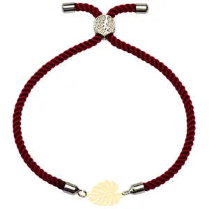 دستبند طلا 18 عیار دخترانه کرابو طرح برگ انجیر مدل Krd1661