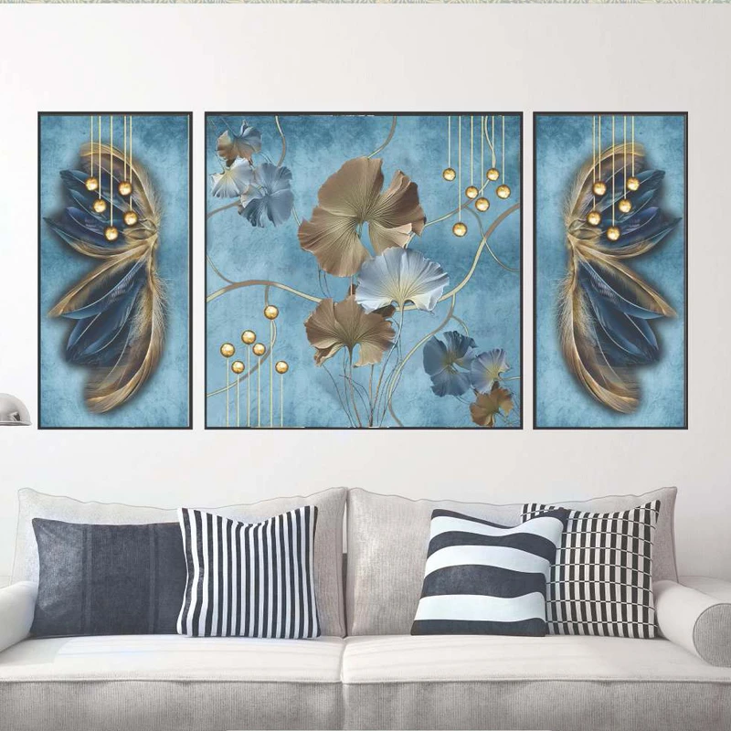 تابلو بکلیت طرح مدرن دیجیتال آرت مدل B-2042 فریم مشکی مجموعه 3 عددی