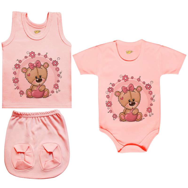 ست 3 تکه لباس نوزادی کارانس مدل PRSZS-3257