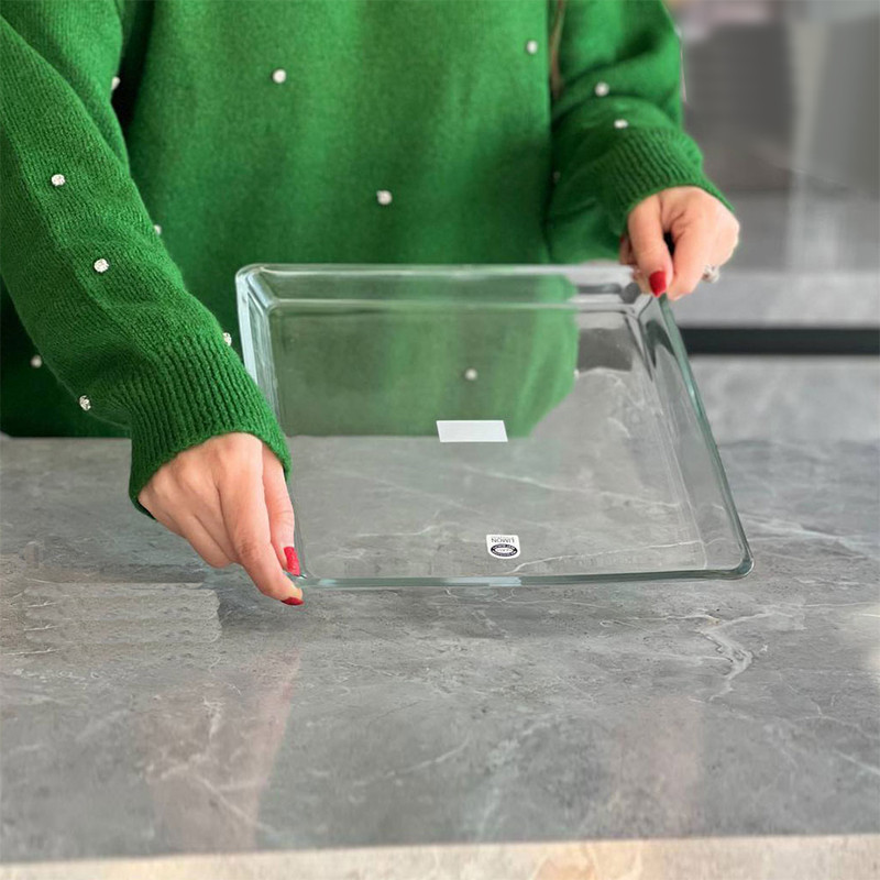 شیرینی خوری لیمون مدل مربع شیشه ای کد 2286