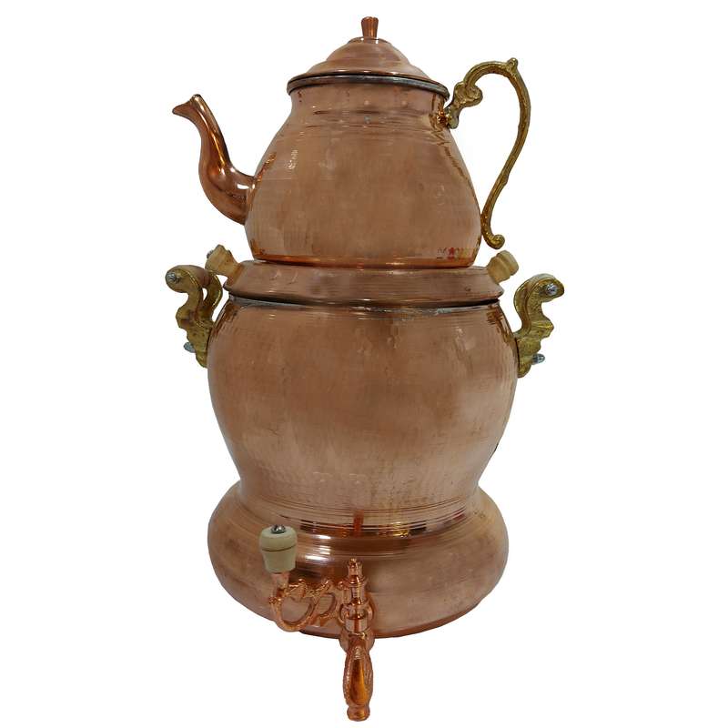ست کتری و قوری مسی مدل چکش کاری کد 14785
