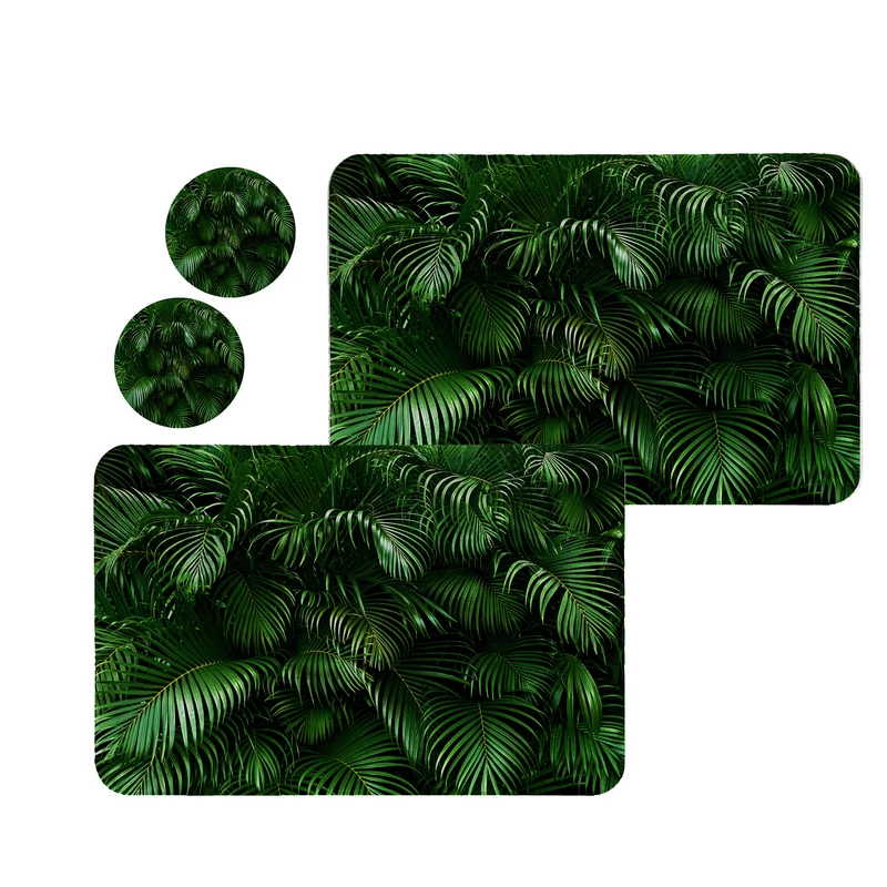 زیربشقابی طرح برگ کد 8321 مجموعه 2 عددی همراه زیر لیوانی