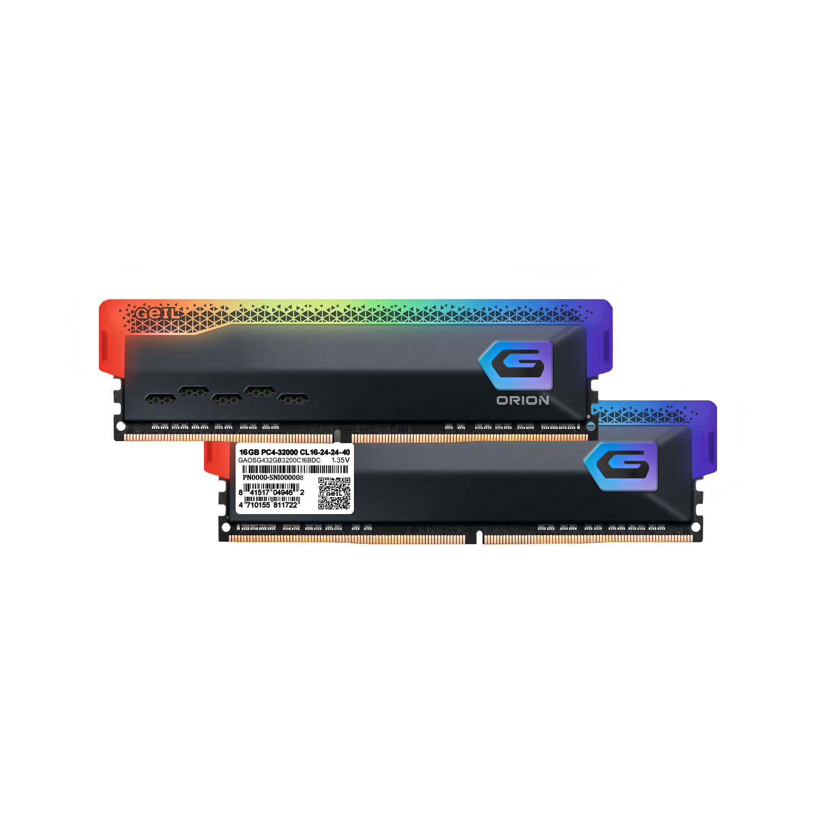 رم دسکتاپ DDR4 دو کاناله 3200 مگاهرتز CL16 گیل مدل Orion RGB ظرفیت 32 گیگابایت