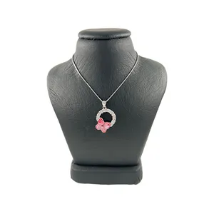 گردنبند نقره زنانه سواروسکی مدل قلب و پروانه کد 300043