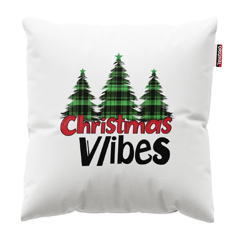 کوسن پاد آفرین مدل کریسمس طرح بابانوئل کاج گوزن آدم برفی کد PK402638 سایز 40*40 سانتی متر