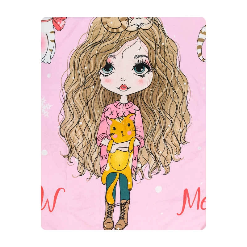 ملحفه آدنو مدل Little girl کد CH130 یک نفره سایز 100x150 سانتی متر