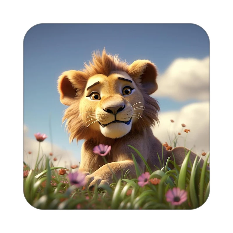 زیر لیوانی کاکتی طرح شیر مدل mp23439